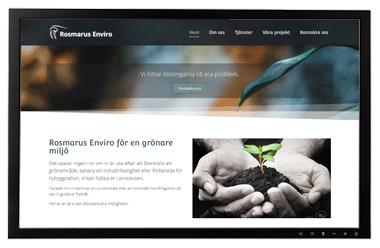 Rosmarus Enviros hemsida med fräsch ny webbdesign